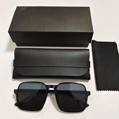 Men's Large Frame Square Sunglasses UV Protection For Cycling Travel Outdoor
