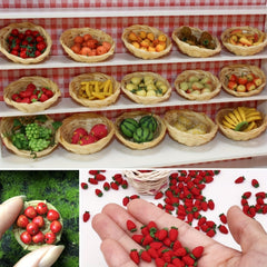 10pcs Clay Veggies & Fruits for 1:12 Dollhouse DIY Scenes