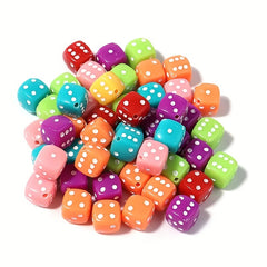 30pcs 8mm Colorful Dice Acrylic Beads for DIY Jewelry Making