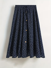 Floral Print Drawstring High Rise Skirt