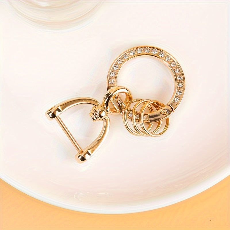 Rhinestone Studded Car Keychain Keyring