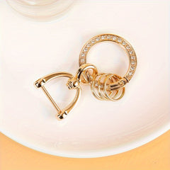 Rhinestone Studded Car Keychain Keyring