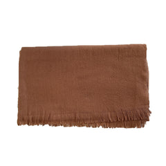 Winter Warm Solid Scarf Tassel Trim Women Cold Weather Scarf