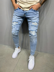 Men's Ripped Skinny Slim Fit Denim Pants Trousers