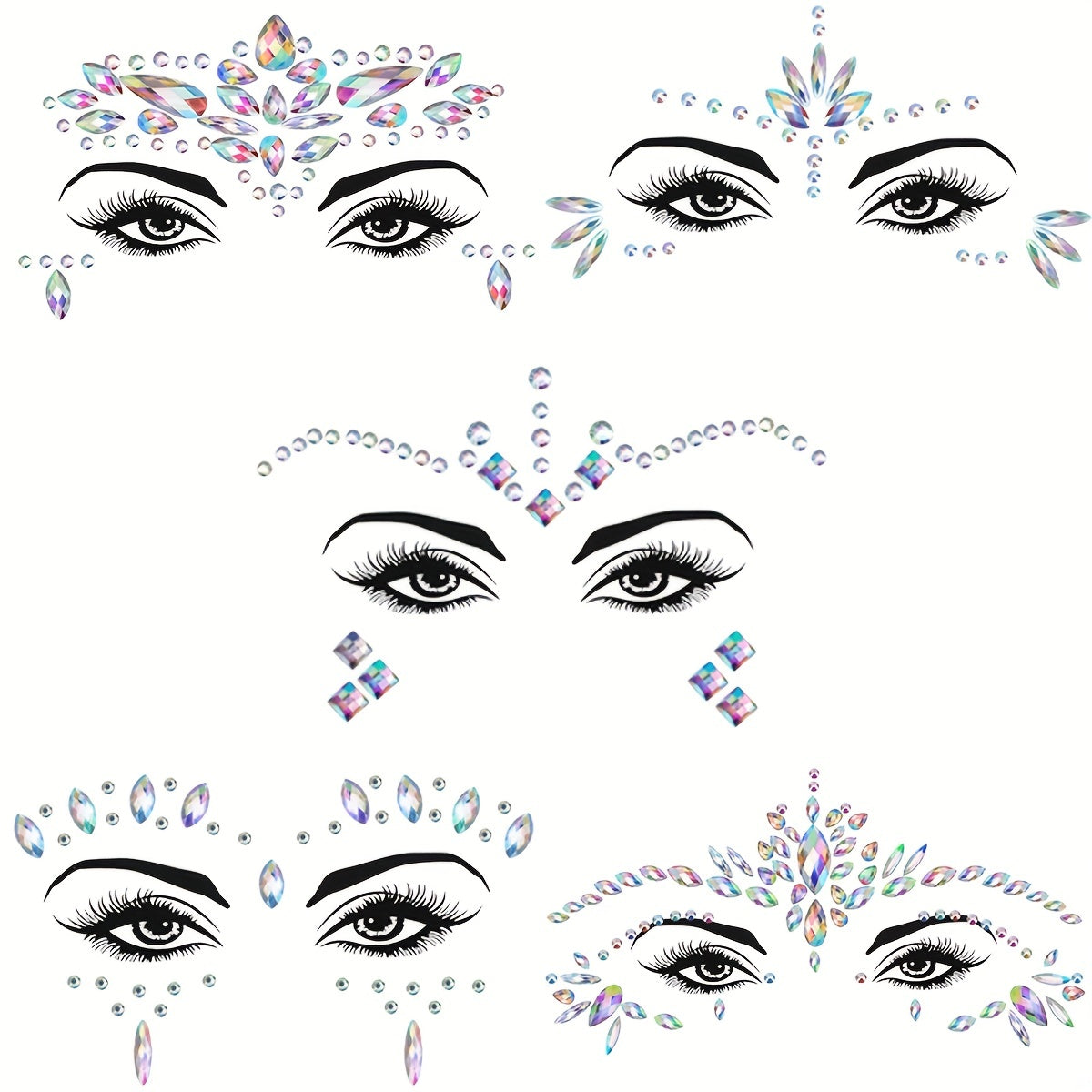 EYENICE Mermaid Face Jewels & Body Glitter Holographic Alien Costume