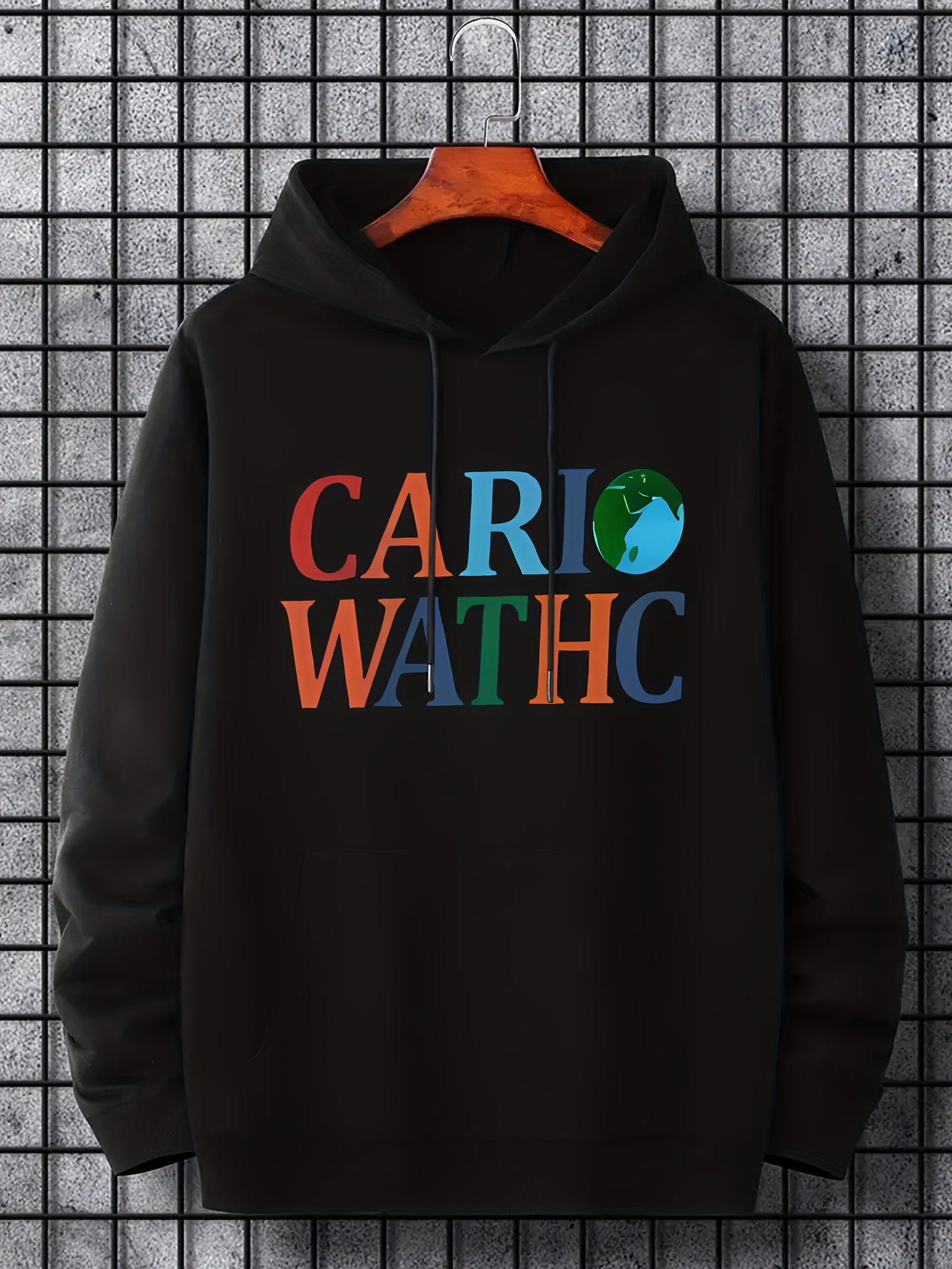 Men's Colorful Letter Print Hoodie - Breathable Drawstring Sweatshirt