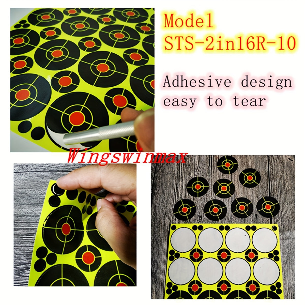 10 Pack Adhesive Splatter Targets 2.5" Plus 1" Bright Yellow Burst Upon Impact