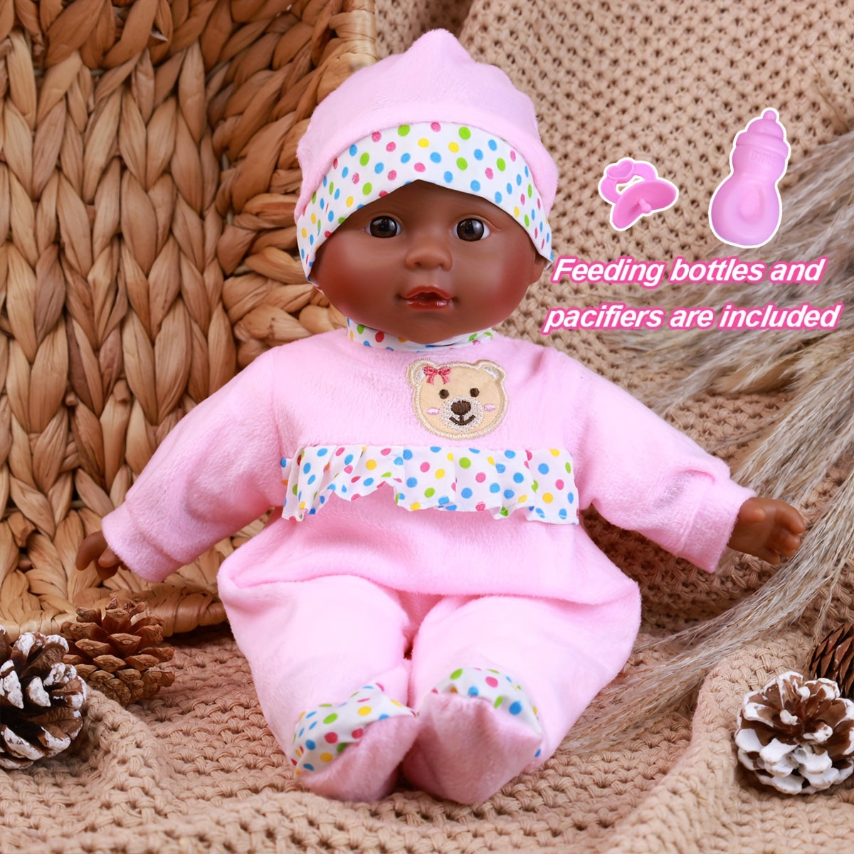 13 Inch Lifelike Reborn Doll with Outfit Sets for Holidays