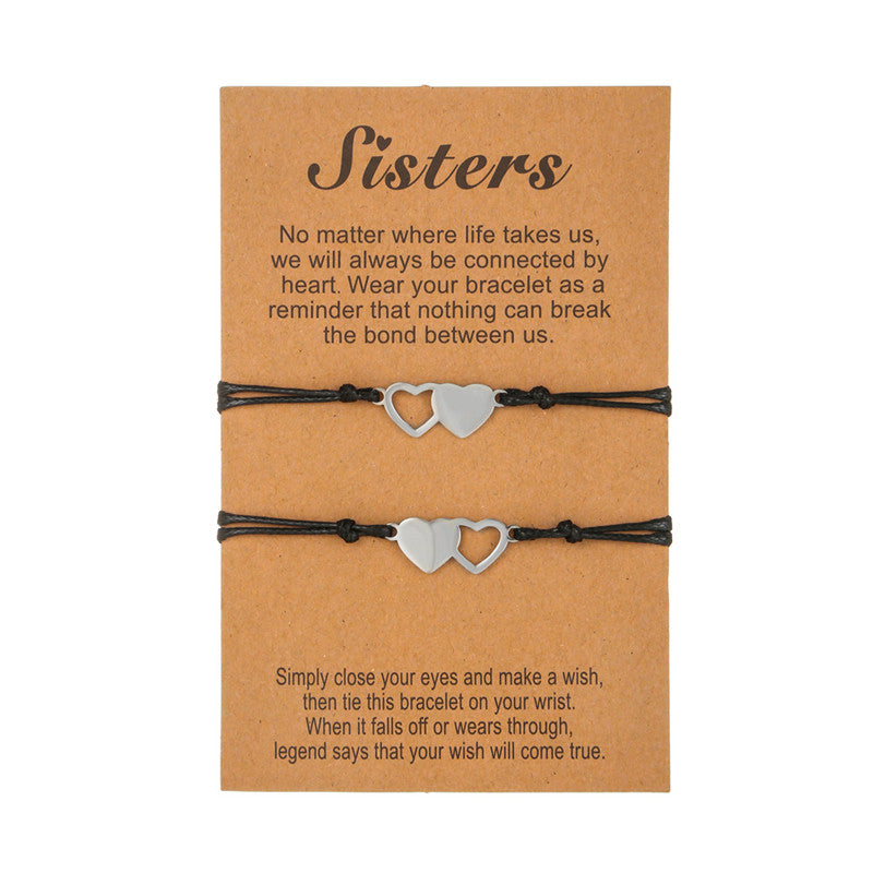 2pcs Stainless Steel Love Charm Couple Bracelet