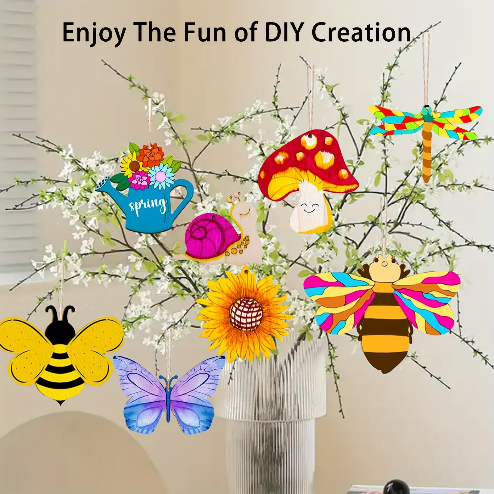 Wooden Insect Crafts Set DIY Handicrafts Set Creative Painting Set