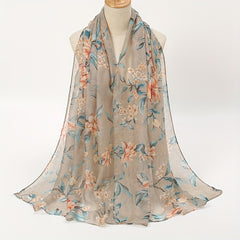 Vintage Floral Print Scarf Windproof Shawl Women Head Wrap