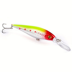 Floating Minnow Fishing Lure Long Tongue Crankbait Treble Hooks Bass Pike Tackle