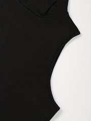  Solid High Neck Tank Top