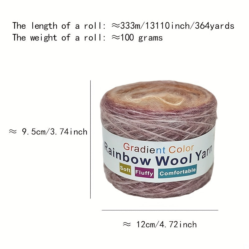 Gradient Spray Wool Thick Thread for Scarves Hats Clothing