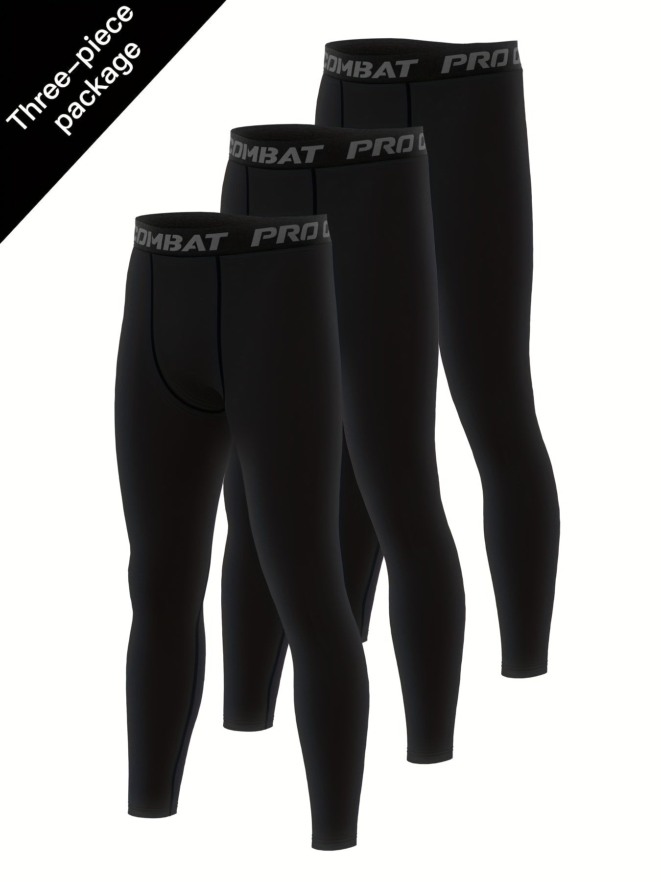 Men's Solid Compression Leggings for Running Training