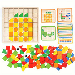 Montessori 3D Mosaic Puzzles Building Blocks Educational Toys