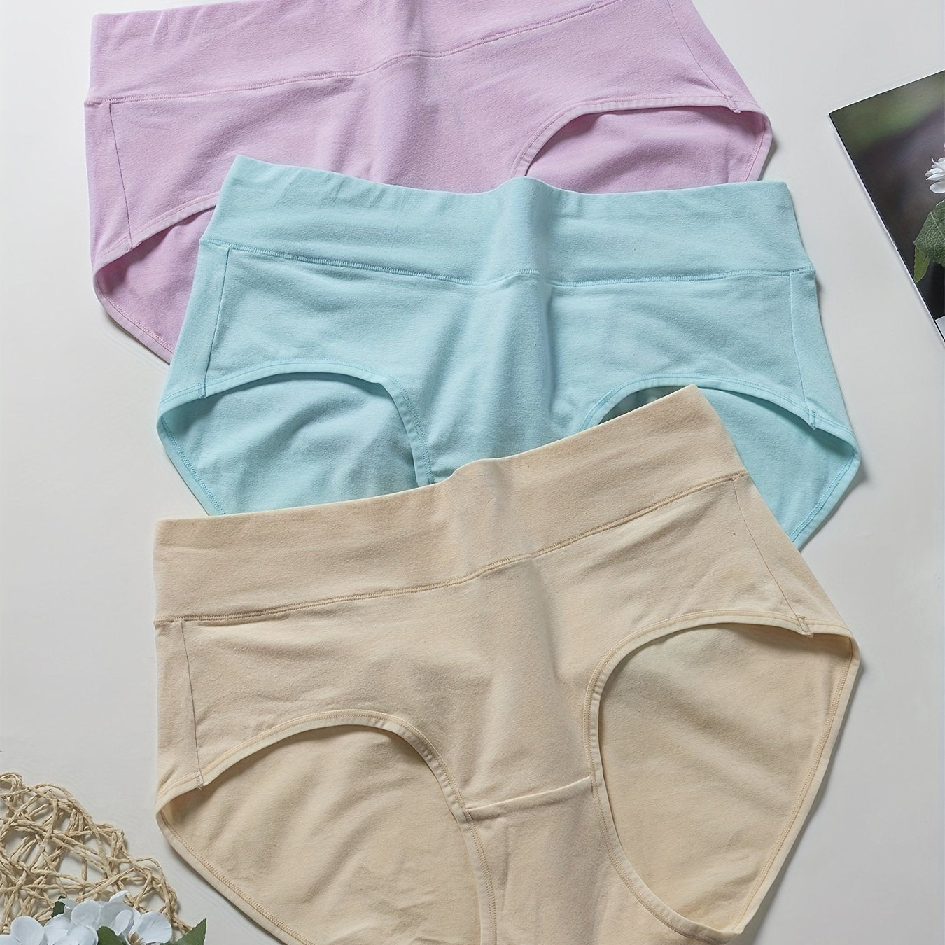 3 Pack Plus Solid High Rise Panties Set