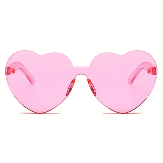 Y2K Heart Sunglasses Clear Frame UV400