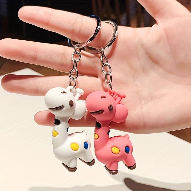 Giraffe Keychain Cartoon Schoolbag Pendant Doll Bag Hanging Ornaments