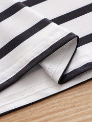 Girls Casual Stripped Short Sleeve Dress