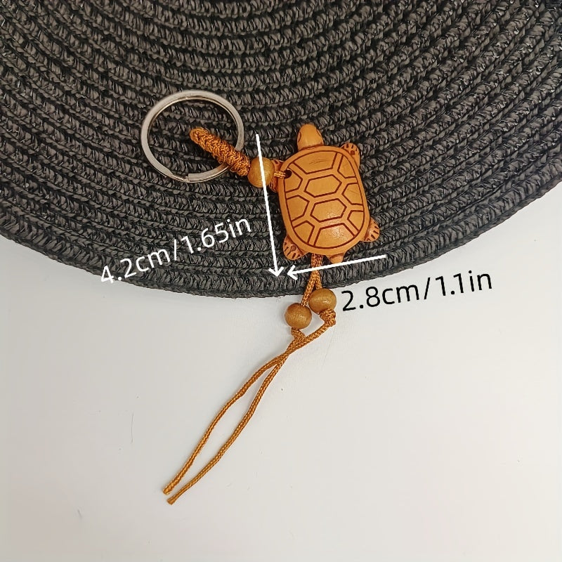 Wooden Horse & Turtle Couple Keychain Resin Pendant Gift Pair For Men