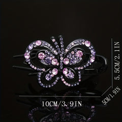Colorful Hollow Butterfly Hair Clip Rhinestone Hairpin Headwear