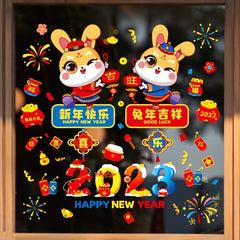 Chinese Year Baby Room Cartoon Rabbit Window Glass Sticker