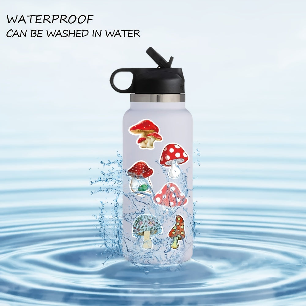 Mushroom Waterproof Stickers for Laptop Water Bottles Bumper