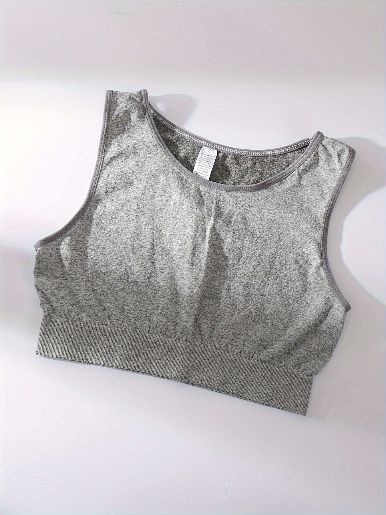 Seamless Tank Crop Top Crew Neck Sleeveless Sports Top