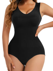 V Neck Slimming Yoga Jumpsuit Solid Mid Stretch Sports Yoga Bodysuit
