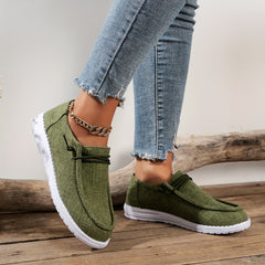 Women's Canvas Lace Up Low Top Slip On Shoe