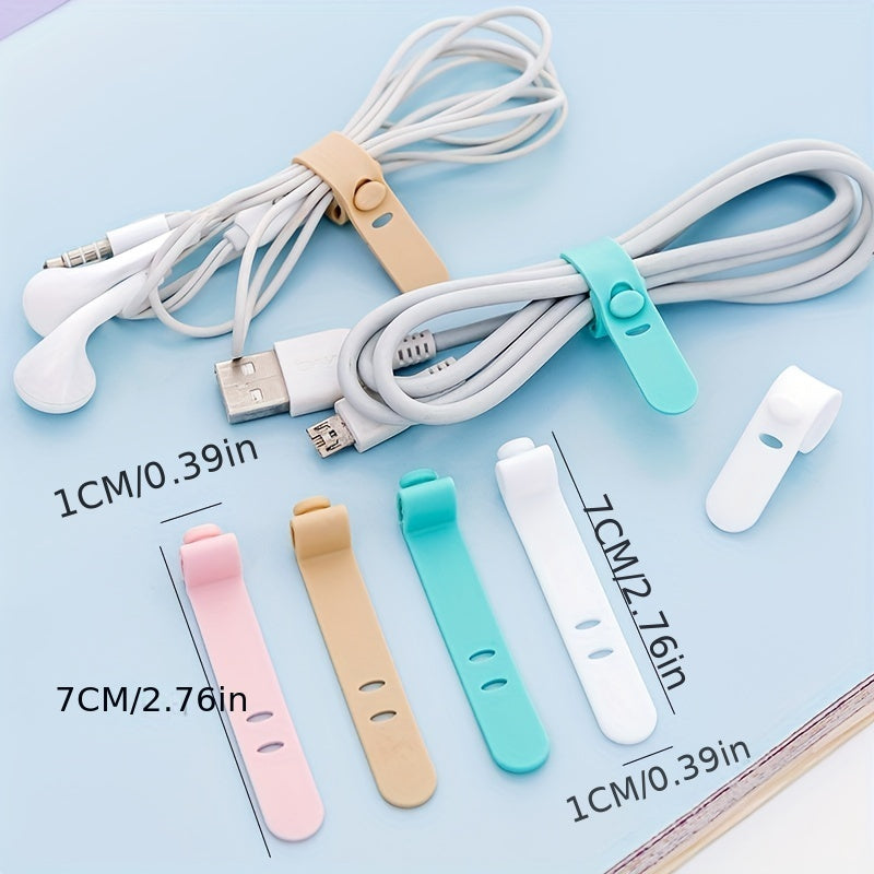 12PCS Candy Wire Winder Silicone Headphones Cable Organizer