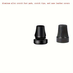 2pcs Cane Foot Pad Non-slip Leather Cover for Mountaineering Stick