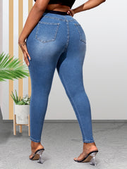  Colorblock High Stretch Skinny Jeans