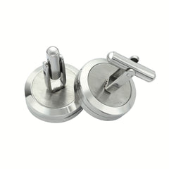 Stainless Steel DIY Round Glass Photo Box Cufflinks