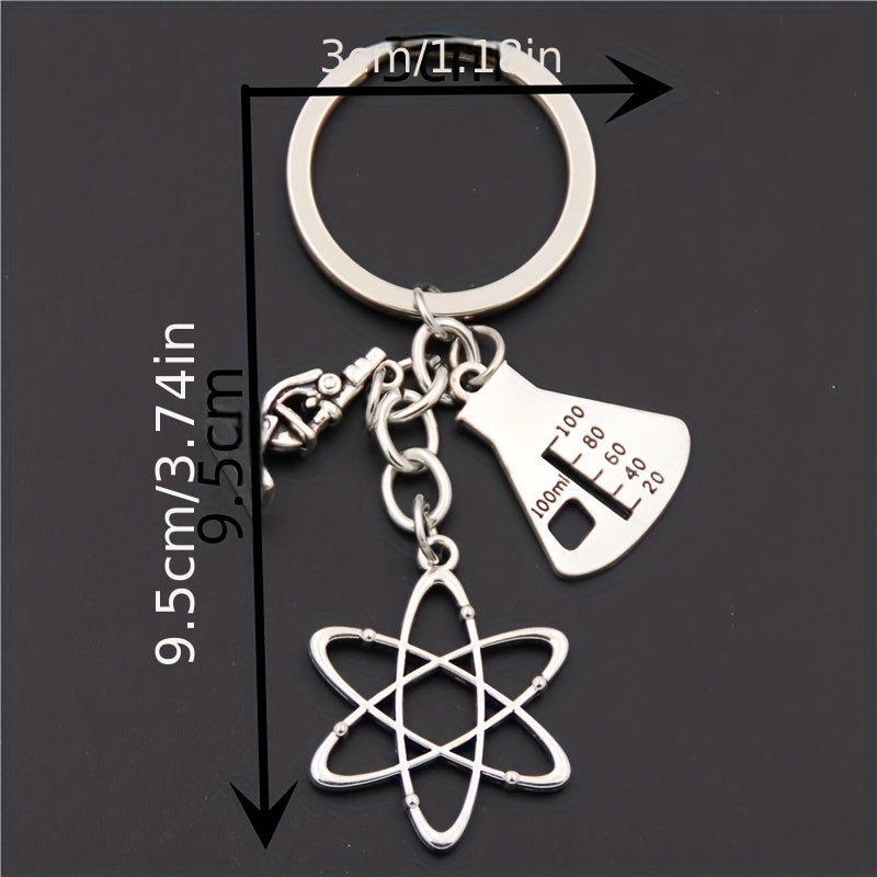 Chemistry Series Keychain Metal Key Ring Purse Handbag Car Charm Phone Pendant