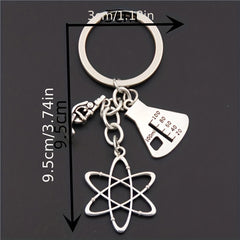 Chemistry Series Keychain Metal Key Ring Purse Handbag Car Charm Phone Pendant