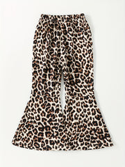 Girls Leopard Print Flare Pants for Outfit