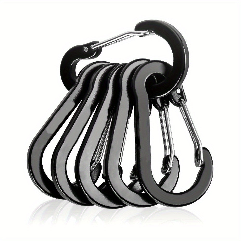 6pcs Mini Keychain Buckle Aluminum D Ring Carabiner Outdoor Camping Climbing Fis