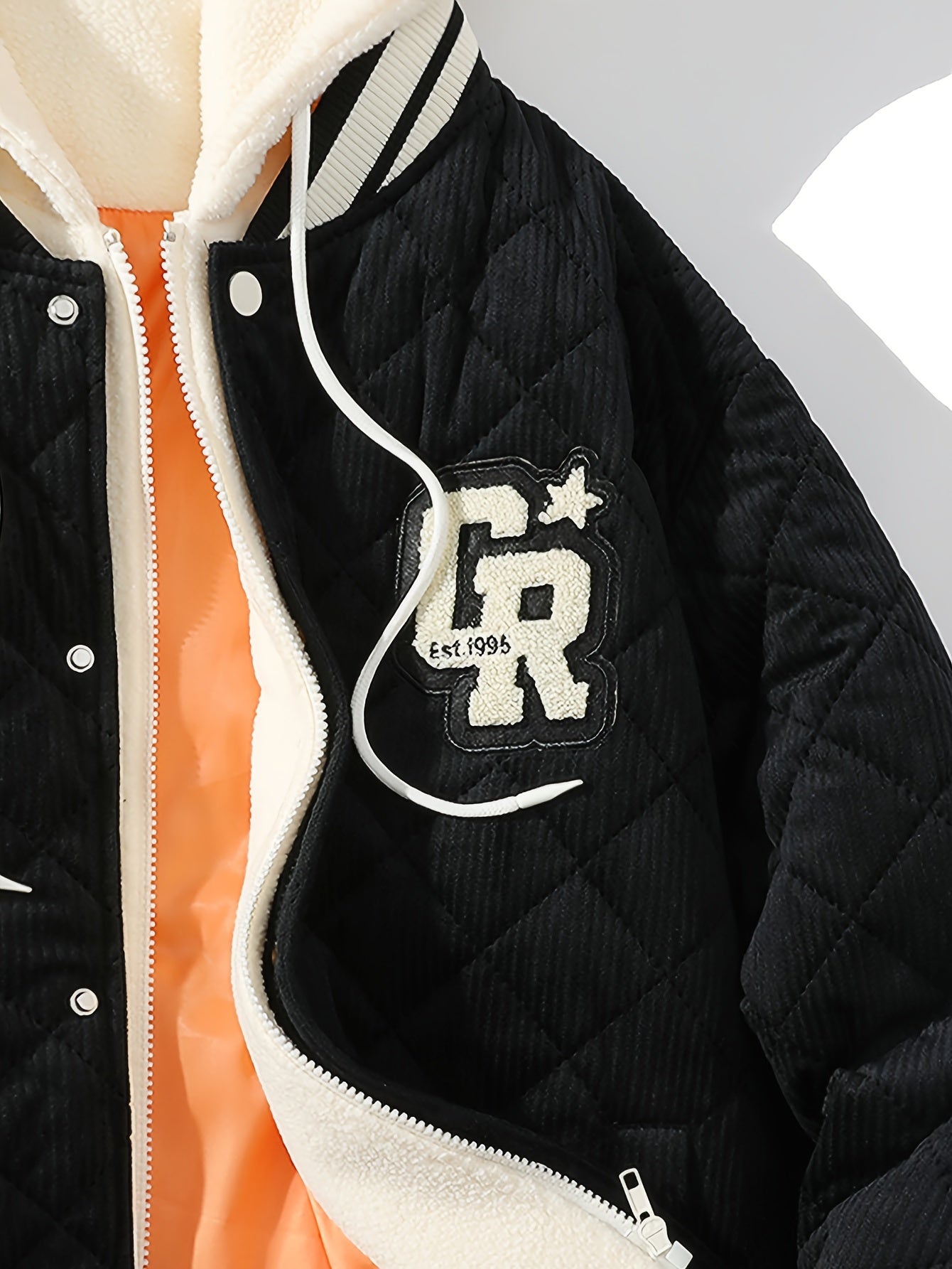 Men's Warm Double Sided Hooded Coat Fleece Hood Jacket