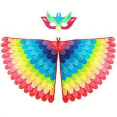 Kids Bird Wings Cape Mask Set for Cosplay Performance Props