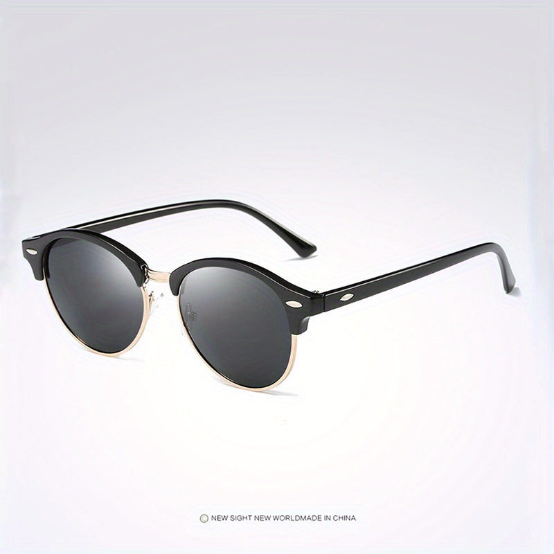 Round Sunglasses No Frame UV400 Polarized Classic