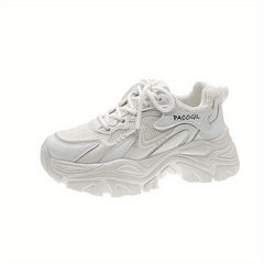 Women's Chunky Platform Sneakers Mesh Lace Up Sports Shoes