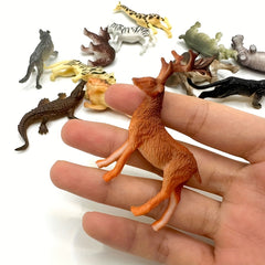 12pcs Animal Doll Model Realistic Statues for Home Decor