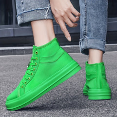 Men's High Top Canvas Sneakers Lace up Casual Walking Shoes
