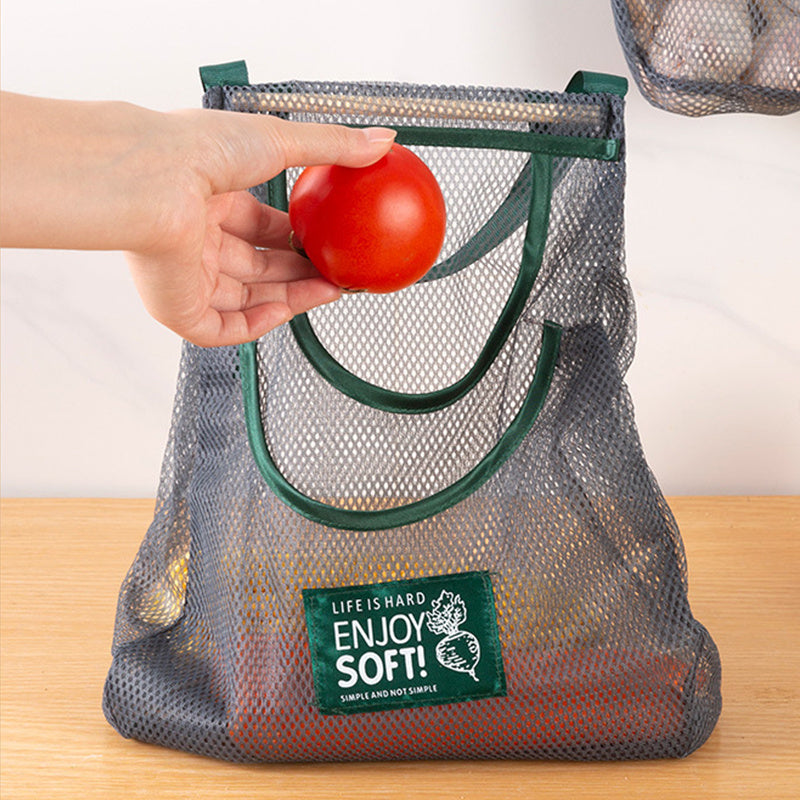 Large Capacity Double Layer Hanging Mesh Storage Bag Reusable Bags