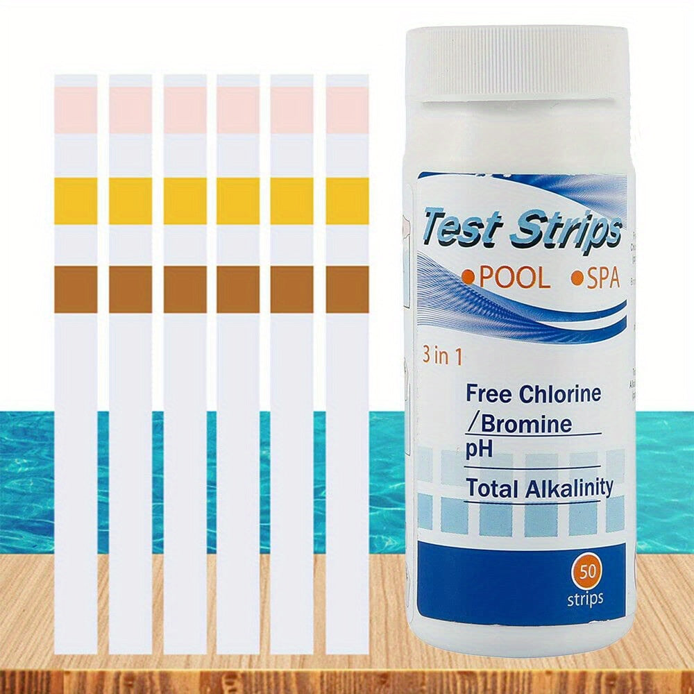 50Packs 3 In 1 Pool Test Strips Spa Hot Tub Swimming Pool Test Strips