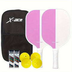 Carbon Fiber Pickleball Paddle Set with Grips & Bag