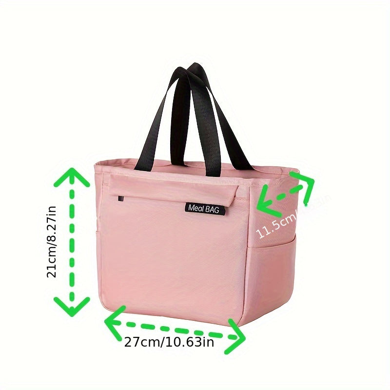 Insulated Lunch Bag Square Shape Polyester Thick Aluminum Foil Lined