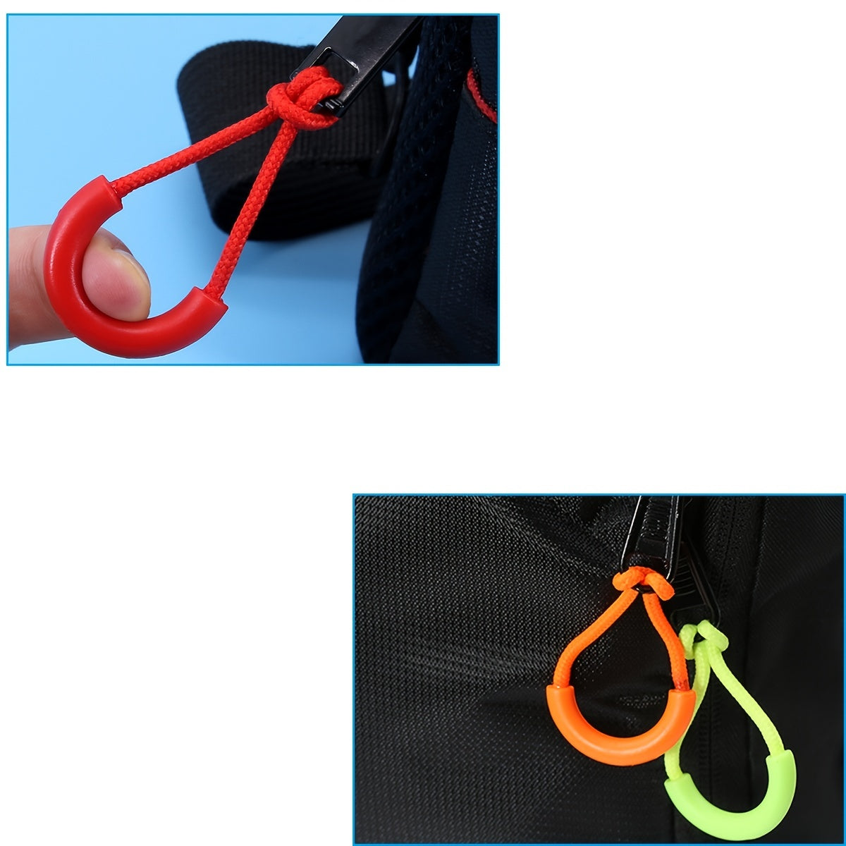 6pcs Heavy Duty U Shape Nylon Zipper Pulls Zipper Tags Zipper Extension